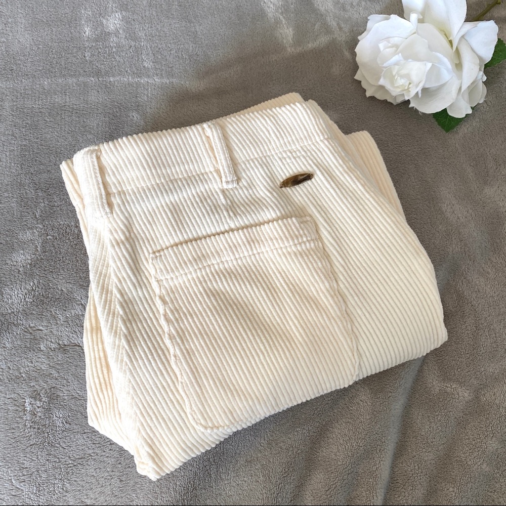 Massimo Dutti New Women’s Ribbed Cords Pants Corduroy Flare Leg Beige Tan Size 9